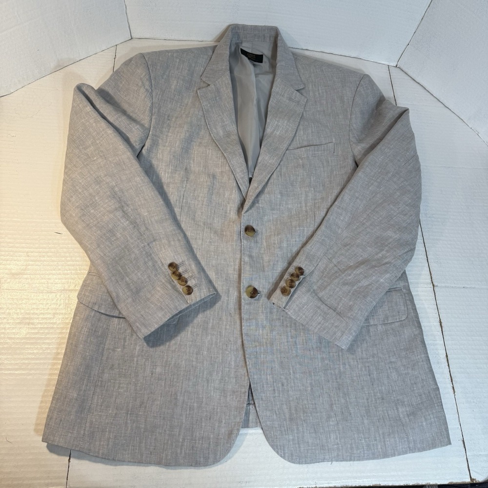 Mens 48 Linen Blazer Jacket‎ 2 Button Sport 1/4 Lined Luxury MINT Casual Summer